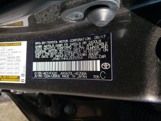 Photo 12 VIN: JTNB11HK4J3005554 - TOYOTA CAMRY L 