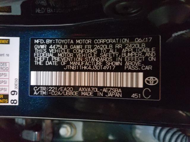 Photo 9 VIN: JTNB11HK4J3014917 - TOYOTA CAMRY L 