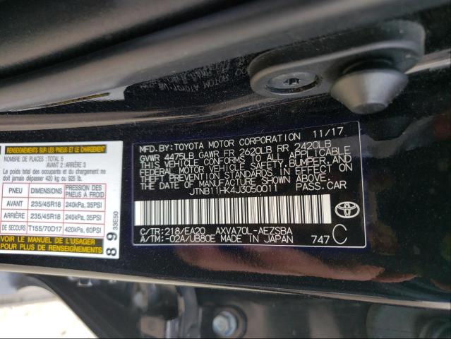 Photo 9 VIN: JTNB11HK4J3050011 - TOYOTA CAMRY L 