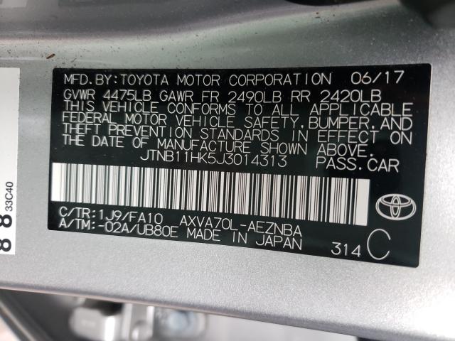 Photo 9 VIN: JTNB11HK5J3014313 - TOYOTA CAMRY L 