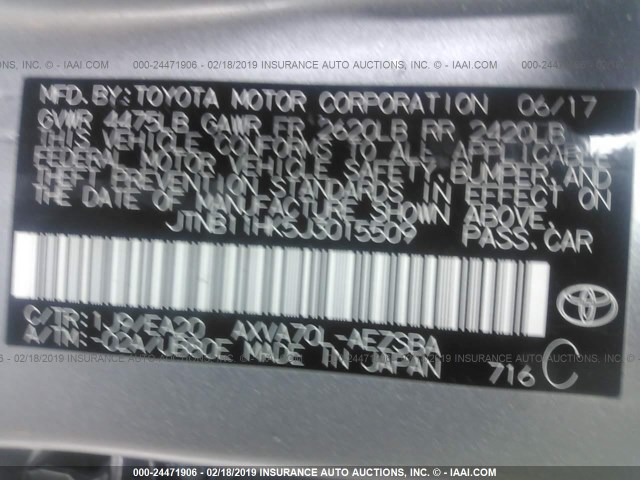 Photo 8 VIN: JTNB11HK5J3015509 - TOYOTA CAMRY 