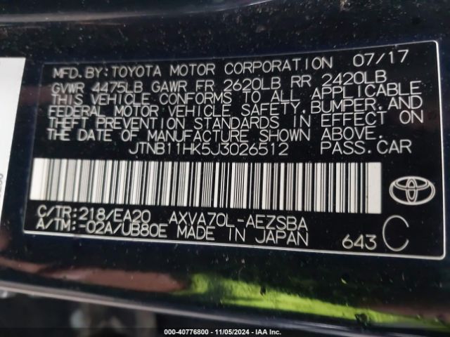 Photo 8 VIN: JTNB11HK5J3026512 - TOYOTA CAMRY 