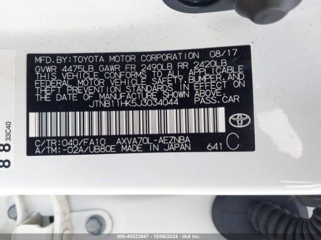 Photo 8 VIN: JTNB11HK5J3034044 - TOYOTA CAMRY 