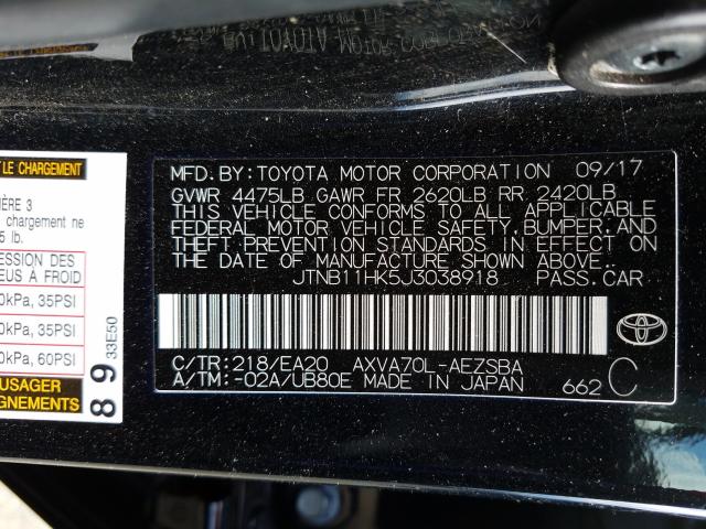 Photo 9 VIN: JTNB11HK5J3038918 - TOYOTA CAMRY 