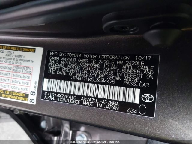 Photo 8 VIN: JTNB11HK5J3044475 - TOYOTA CAMRY 