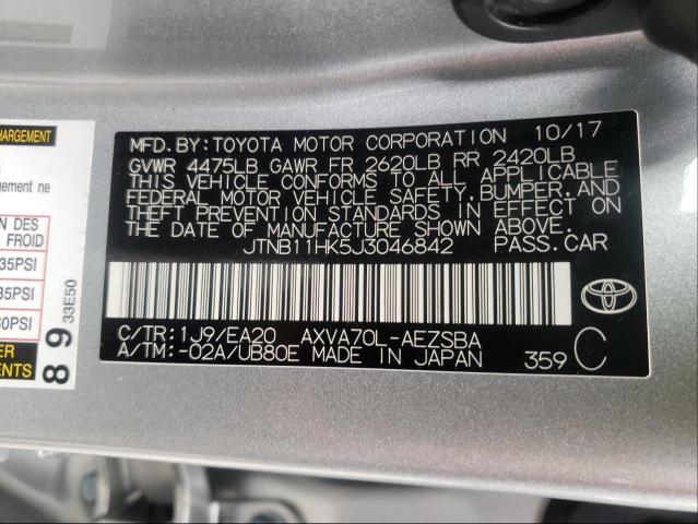 Photo 9 VIN: JTNB11HK5J3046842 - TOYOTA CAMRY L 