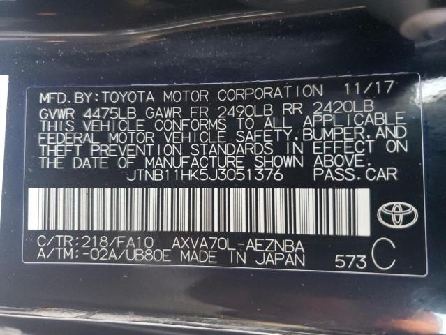 Photo 9 VIN: JTNB11HK5J3051376 - TOYOTA CAMRY L 