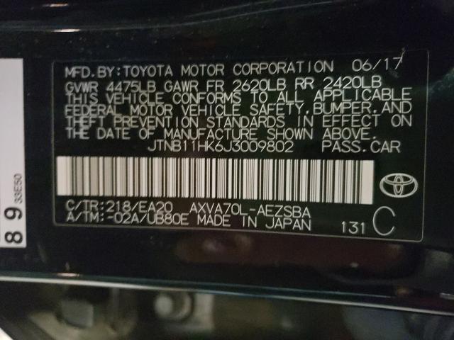 Photo 9 VIN: JTNB11HK6J3009802 - TOYOTA CAMRY L 