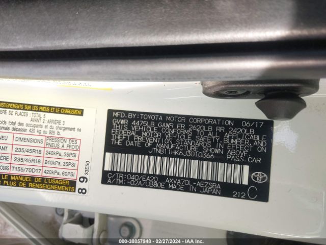 Photo 8 VIN: JTNB11HK6J3010366 - TOYOTA CAMRY 