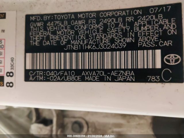 Photo 8 VIN: JTNB11HK6J3024039 - TOYOTA CAMRY 