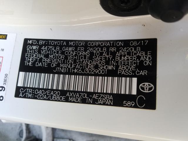 Photo 9 VIN: JTNB11HK6J3029001 - TOYOTA CAMRY L 