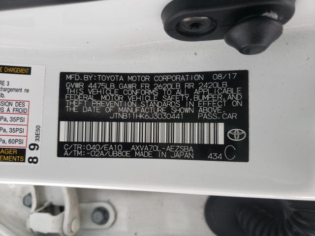 Photo 9 VIN: JTNB11HK6J3030441 - TOYOTA CAMRY L 