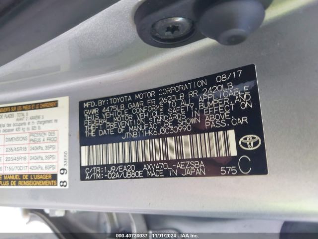 Photo 8 VIN: JTNB11HK6J3030990 - TOYOTA CAMRY 