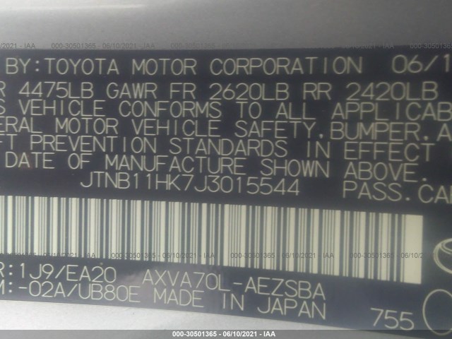 Photo 8 VIN: JTNB11HK7J3015544 - TOYOTA CAMRY 