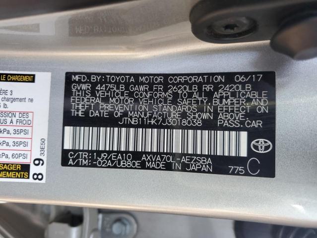 Photo 9 VIN: JTNB11HK7J3018038 - TOYOTA CAMRY L 