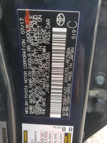 Photo 11 VIN: JTNB11HK7J3020386 - TOYOTA CAMRY L 