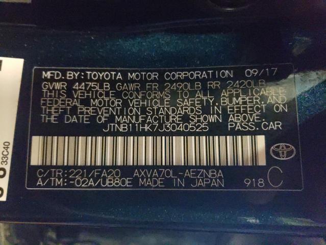 Photo 11 VIN: JTNB11HK7J3040525 - TOYOTA CAMRY L 