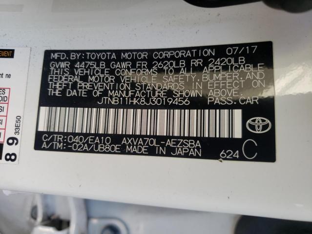 Photo 11 VIN: JTNB11HK8J3019456 - TOYOTA CAMRY L 