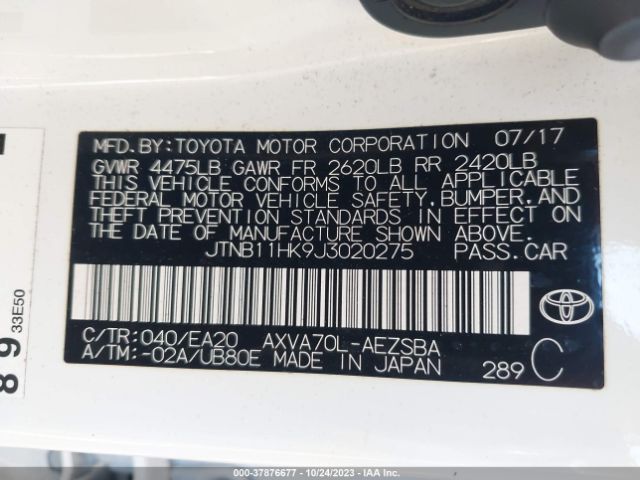 Photo 8 VIN: JTNB11HK9J3020275 - TOYOTA CAMRY 