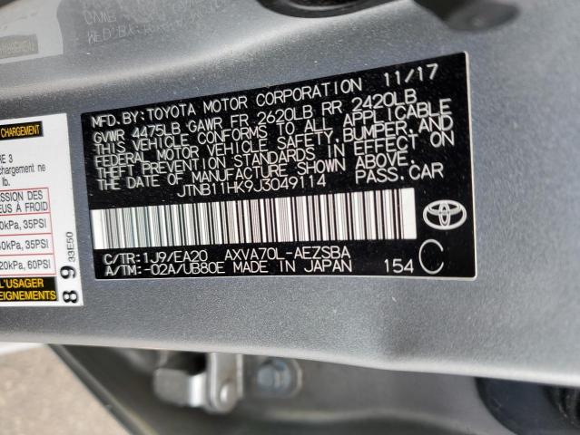 Photo 11 VIN: JTNB11HK9J3049114 - TOYOTA CAMRY L 