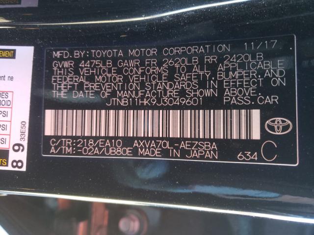 Photo 9 VIN: JTNB11HK9J3049601 - TOYOTA CAMRY L 