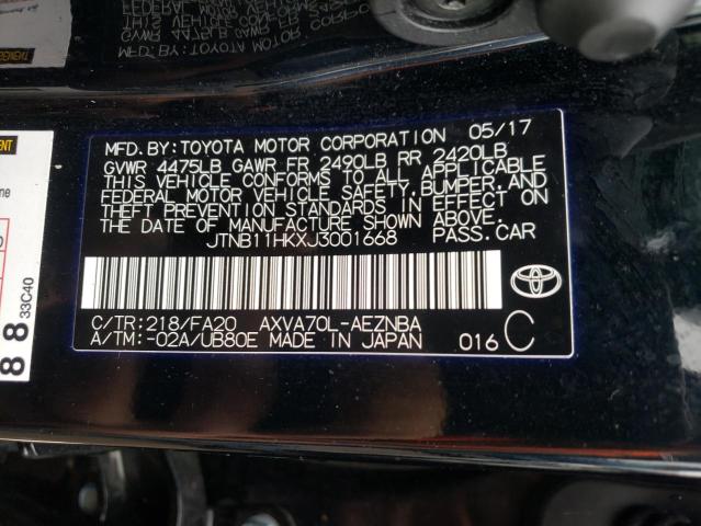 Photo 9 VIN: JTNB11HKXJ3001668 - TOYOTA CAMRY L 