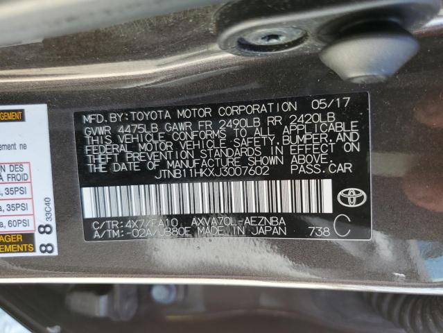 Photo 11 VIN: JTNB11HKXJ3007602 - TOYOTA CAMRY L 