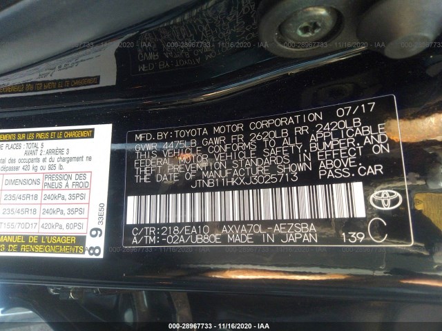 Photo 8 VIN: JTNB11HKXJ3025713 - TOYOTA CAMRY 