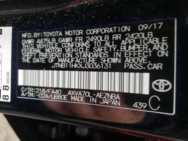 Photo 9 VIN: JTNB11HKXJ3036131 - TOYOTA CAMRY L 