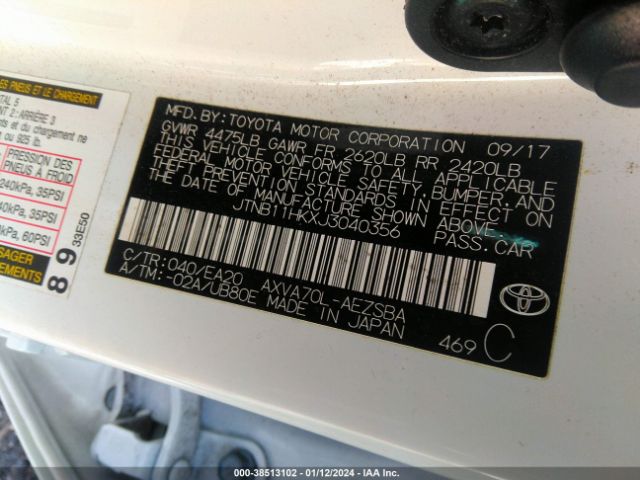 Photo 8 VIN: JTNB11HKXJ3040356 - TOYOTA CAMRY 