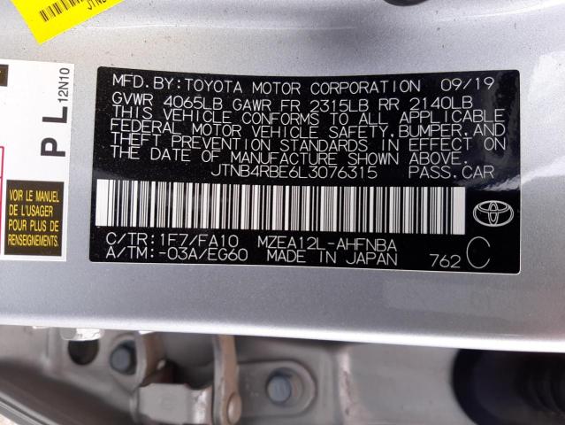 Photo 9 VIN: JTNB4RBE6L3076315 - TOYOTA COROLLA SE 