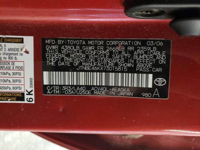 Photo 11 VIN: JTNBE46KX73015815 - TOYOTA CAMRY CE 