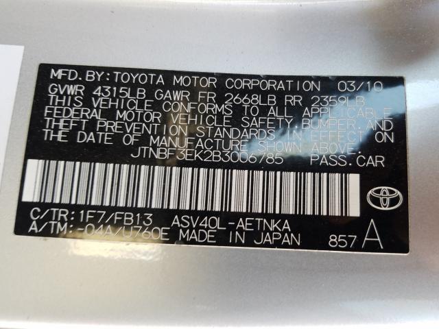 Photo 9 VIN: JTNBF3EK2B3006785 - TOYOTA CAMRY BASE 