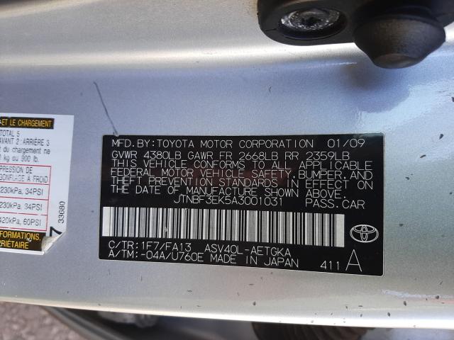 Photo 9 VIN: JTNBF3EK5A3001031 - TOYOTA CAMRY BASE 