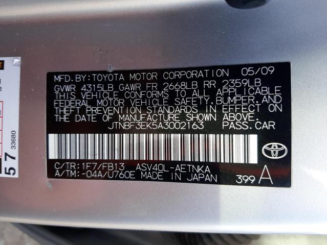 Photo 11 VIN: JTNBF3EK5A3002163 - TOYOTA CAMRY BASE 