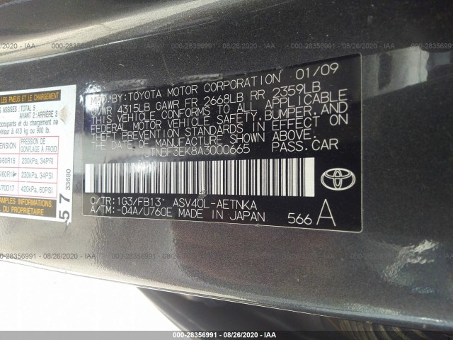 Photo 8 VIN: JTNBF3EK8A3000665 - TOYOTA CAMRY 