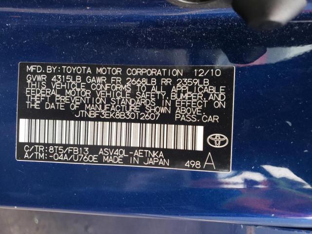 Photo 9 VIN: JTNBF3EK8B3012607 - TOYOTA CAMRY BASE 