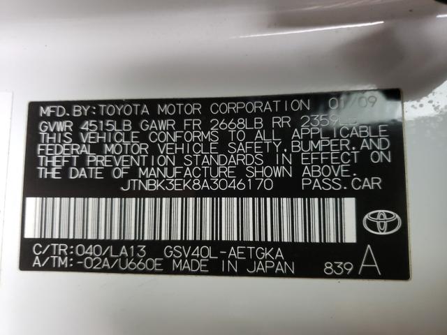 Photo 9 VIN: JTNBK3EK8A3046170 - TOYOTA CAMRY SE 