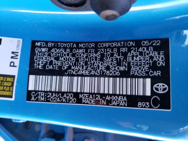 Photo 11 VIN: JTNC4MBE4N3178206 - TOYOTA COROLLA XS 