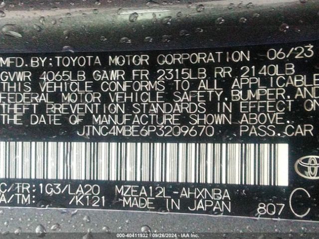 Photo 8 VIN: JTNC4MBE6P3209670 - TOYOTA COROLLA 