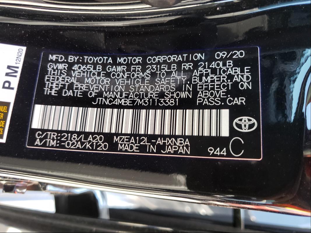 Photo 9 VIN: JTNC4MBE7M3113381 - TOYOTA COROLLA XS 