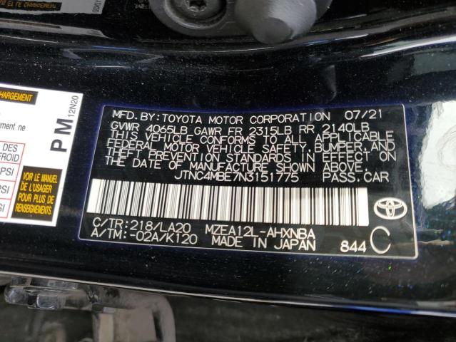 Photo 11 VIN: JTNC4MBE7N3151775 - TOYOTA COROLLA XS 