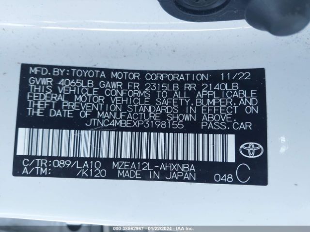 Photo 8 VIN: JTNC4MBEXP3198155 - TOYOTA COROLLA 