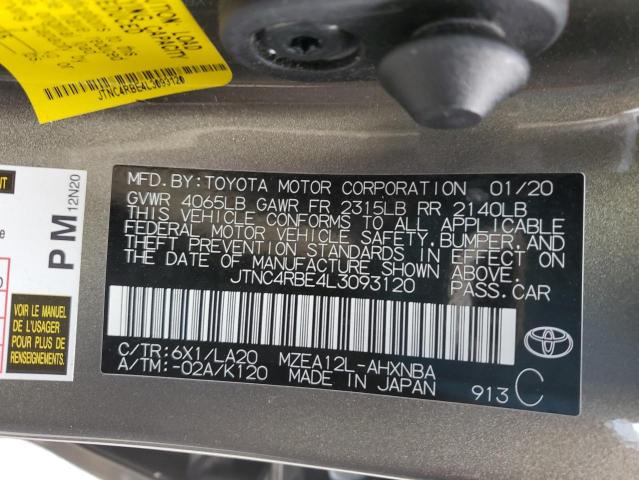 Photo 9 VIN: JTNC4RBE4L3093120 - TOYOTA COROLLA XS 