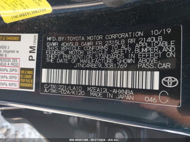 Photo 8 VIN: JTNC4RBE9L3081769 - TOYOTA COROLLA 