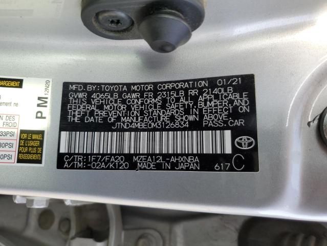 Photo 11 VIN: JTND4MBE0M3126834 - TOYOTA COROLLA SE 