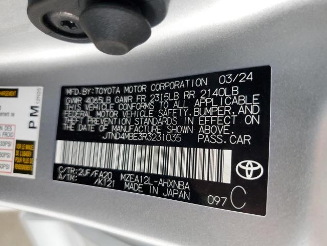 Photo 12 VIN: JTND4MBE3R3231035 - TOYOTA COROLLA SE 