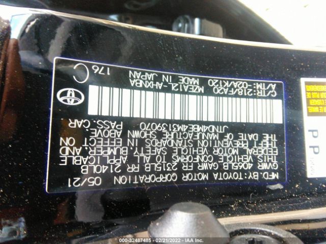 Photo 8 VIN: JTND4MBE4M3139070 - TOYOTA COROLLA HATCHBACK 