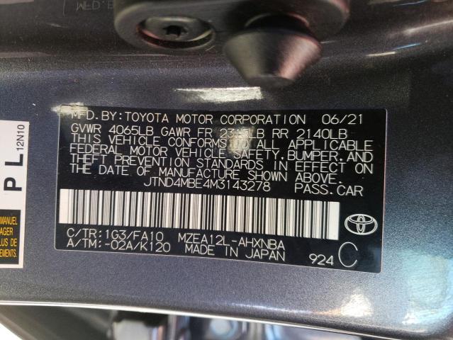 Photo 9 VIN: JTND4MBE4M3143278 - TOYOTA COROLLA SE 