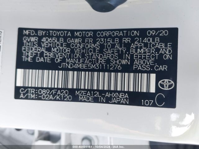 Photo 8 VIN: JTND4MBE5M3111276 - TOYOTA COROLLA 